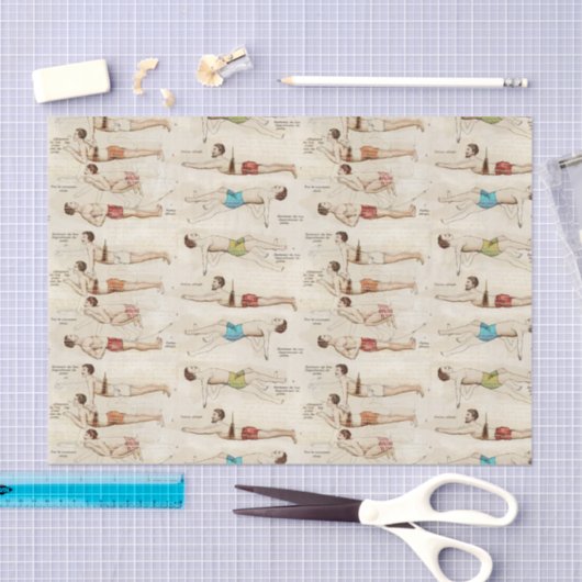 Franse zwemmers Tissuepapier (Craft)