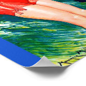  Franse zwemschoonheid circa 1925 Normandie Poster (Hoek)