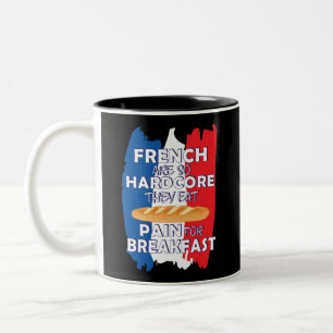 Fransen zijn zo hardcore dat ze pijn eten voor ont tweekleurige koffiemok