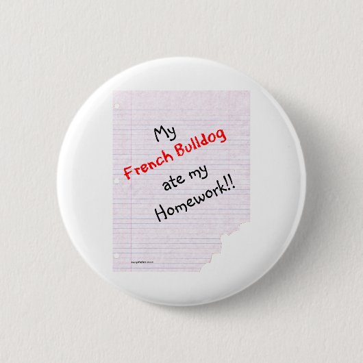 Fransman at mijn huiswerk - Button (Voorkant)