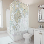 Fransman en Blue Hill Bays en benaderingen Grafiek Douchegordijn (In situ)