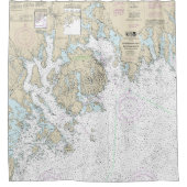 Fransman en Blue Hill Bays en benaderingen Grafiek Douchegordijn (Voorkant)