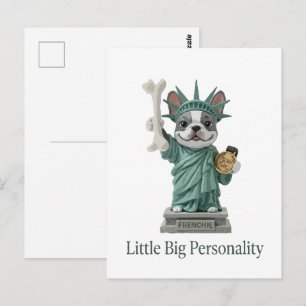 Fransman Statue van Liberty Hond Liefhebber Briefkaart