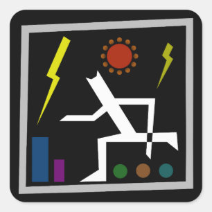 Frantic Shelter Abstract V2 Sierkussen Vierkante Sticker