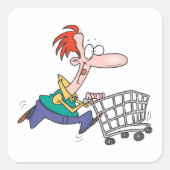 Frantic Shopper Vierkante Sticker (Voorkant)