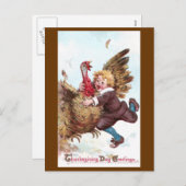 Frantically Flapping Turkije  Thanksgiving Feestdagenkaart (Voorkant / Achterkant)
