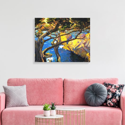 Franz Bischoff - Cleft-Born Trees, Monterey Canvas Afdruk (Insitu (Woonkamer))