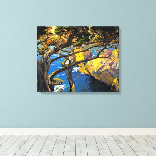 Franz Bischoff - Cleft-Born Trees, Monterey Canvas Afdruk (Insitu (Houten vloer))