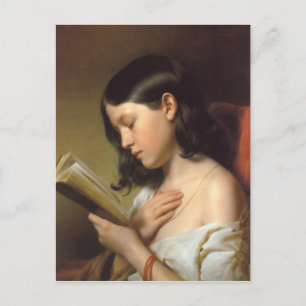 Franz Eybl - Lesendes Mädchen (Leesmeisje), 1850 Briefkaart