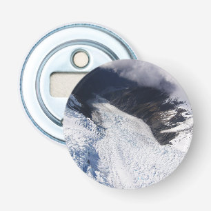 Franz Josef Glacier Aerial Uitzicht, Nieuw-Zeeland Button Flesopener