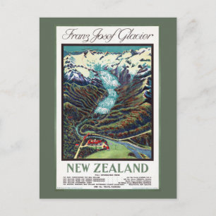 Franz Josef Glacier Vintage Travel Poster Briefkaart