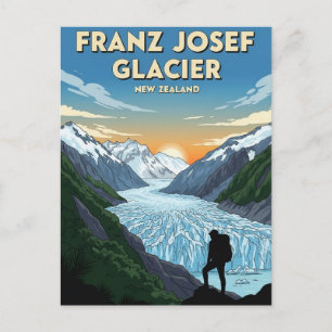Franz Josef Gletsjer Nieuw-Zeeland Reizen Briefkaart