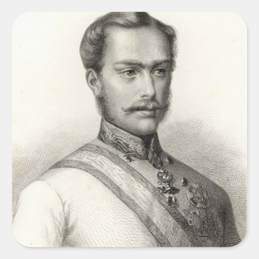 Franz Joseph I, keizer 2 Vierkante Sticker (Voorkant)