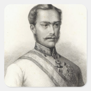 Franz Joseph I, keizer van Oostenrijk 2 Vierkante Sticker