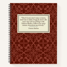 Franz Kafka Quote van de schrijver Notitieboek