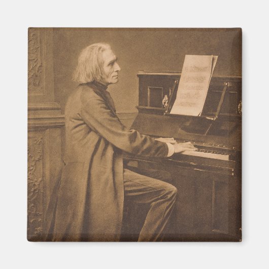Franz Liszt bij de Piano Magneet (Voorkant)