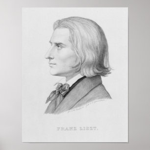 Franz Liszt, gegraveerd door González Poster