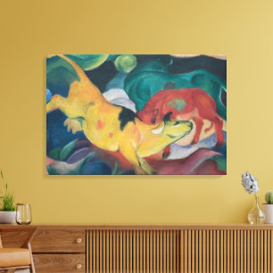 Franz Marc Abstracte Koeien Rood Groen Geel Schild Canvas Afdruk