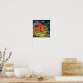 Franz Marc Animals in een Abstract landschap Poster (Keuken)