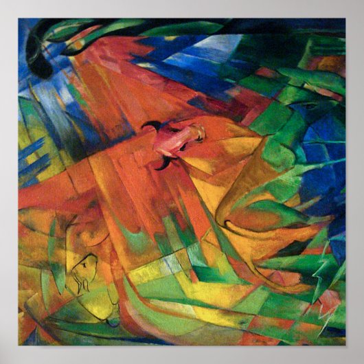 Franz Marc Animals in een Abstract landschap Poster (Voorkant)