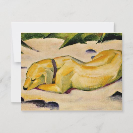 Franz Marc art, Dog Lying in the Sun Kaart (Voorkant)