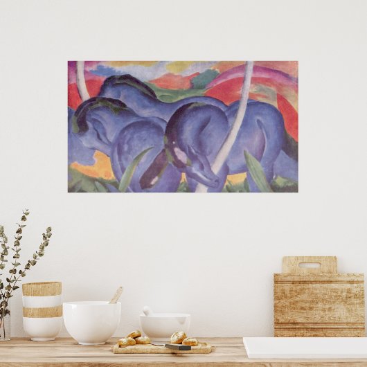 Franz Marc - Big Blue Horse 1911 Canvas Equine Poster (Keuken)