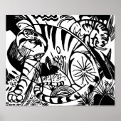 Franz Marc - Black en White Tiger - Abstracte kuns Poster (Voorkant)