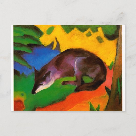 Franz Marc Blue Black Fox Briefkaart (Voorkant)