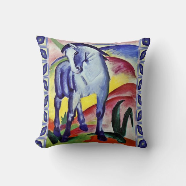 Franz Marc Blue Horse  Fine Art Painting Kussen (Voorkant)
