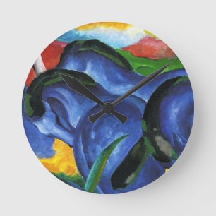 Franz Marc Blue Horses Clock Ronde Klok