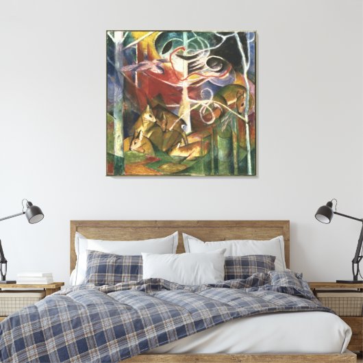 Franz Marc Deer in het bos Canvas Afdruk (Insitu (Slaapkamer))