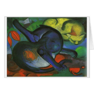Franz Marc - deux chats bleus et jaunissent