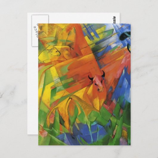 Franz Marc- Dieren in een landschap Briefkaart (Voorkant / Achterkant)