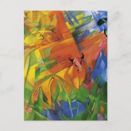 Franz Marc- Dieren in een landschap Briefkaart (Voorkant)