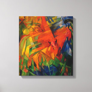  Franz Marc Dieren in een landschap Canvas Afdruk