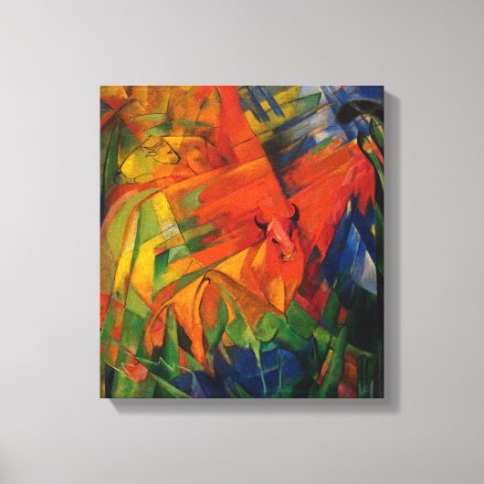 Franz Marc Dieren in een landschap Canvas Afdruk (Voorkant)