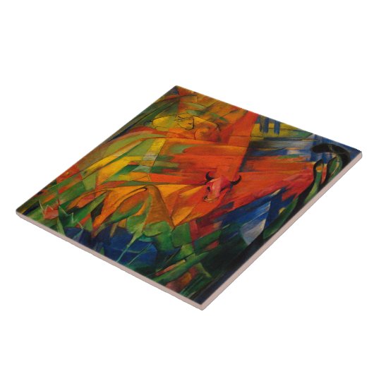 Franz Marc Dieren in een landschap Tegeltje (Zijkant)