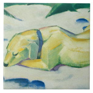 Franz Marc Dog Lying in the Snow Tegeltje
