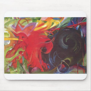 Franz Marc - Fighting Forms 1914 Color Black Red Muismat