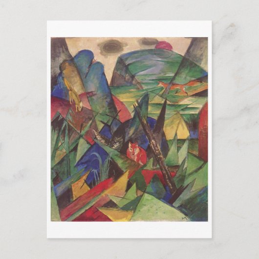 Franz Marc - Foxes 1913 Oil Canvas Red Fox Sly Briefkaart (Voorkant)