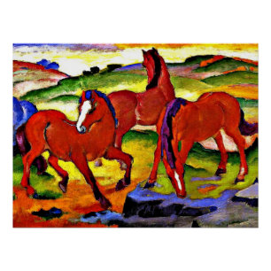 Franz Marc, Grazende paarden IV Perfect Poster