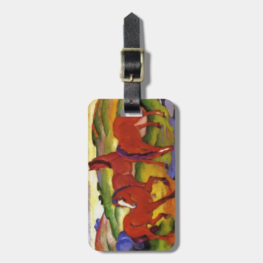 Franz Marc Grazing Horses Bagagelabel (Voorkant verticaal)
