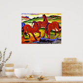 Franz Marc - Grazing Horses IV. 1911 Poster (Keuken)