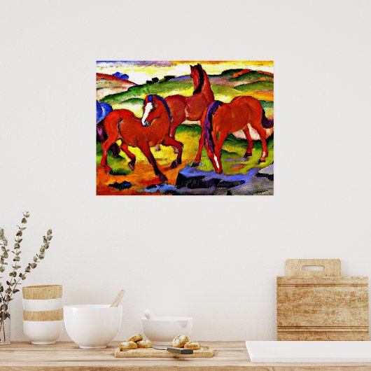 Franz Marc - Grazing Horses IV. 1911 Poster (Keuken)
