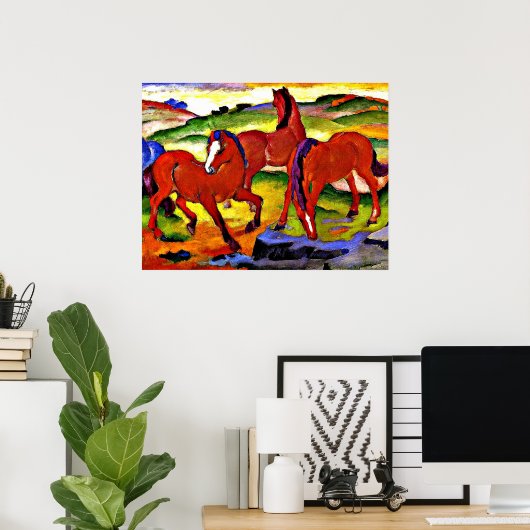 Franz Marc - Grazing Horses IV. 1911 Poster (Thuiskantoor)