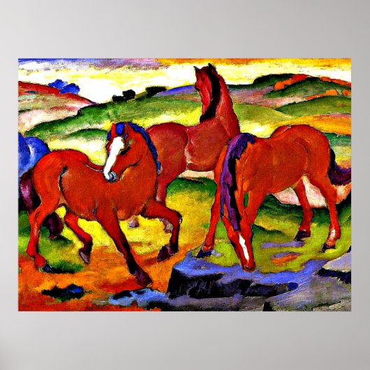 Franz Marc - Grazing Horses IV. 1911 Poster (Voorkant)