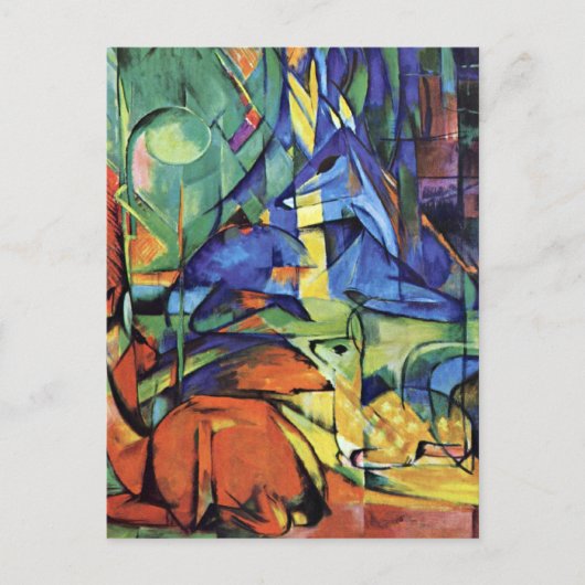 Franz Marc - Herten in bos(ii) Briefkaart (Voorkant)