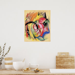 Franz Marc, Kleurrijke Bloemen, Poster