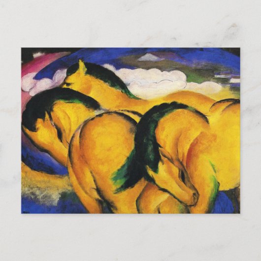 Franz Marc Little Yellow Horses Briefkaart (Voorkant)