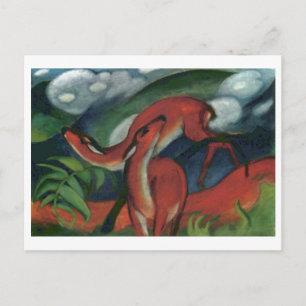 Franz Marc - Red Deer II 1912 Forest Animal fawn Briefkaart